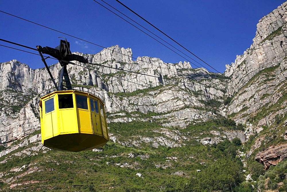 Cablecar to Montserrat Monastery, Catalonia, Spain