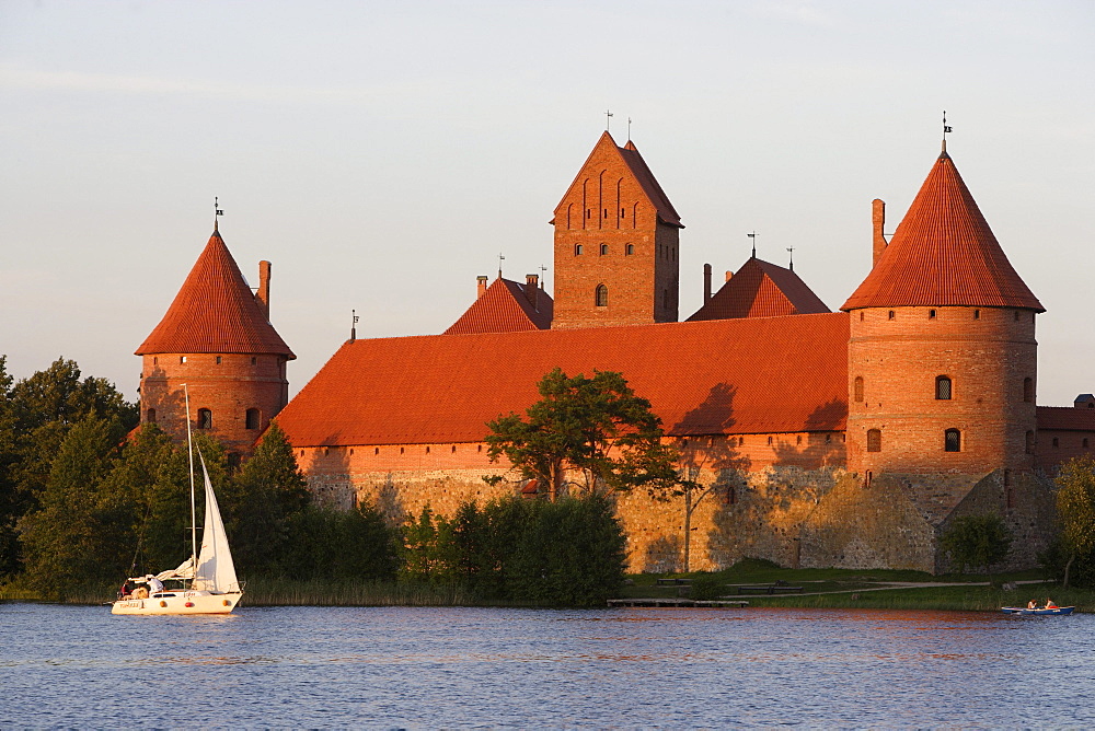 Trakai, an island castle on lake Galve, Lithuania