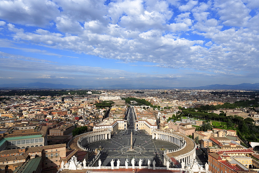 View from St. Peter's Basilica over Saint Peter's Square, Vatican City, Rom, Italien