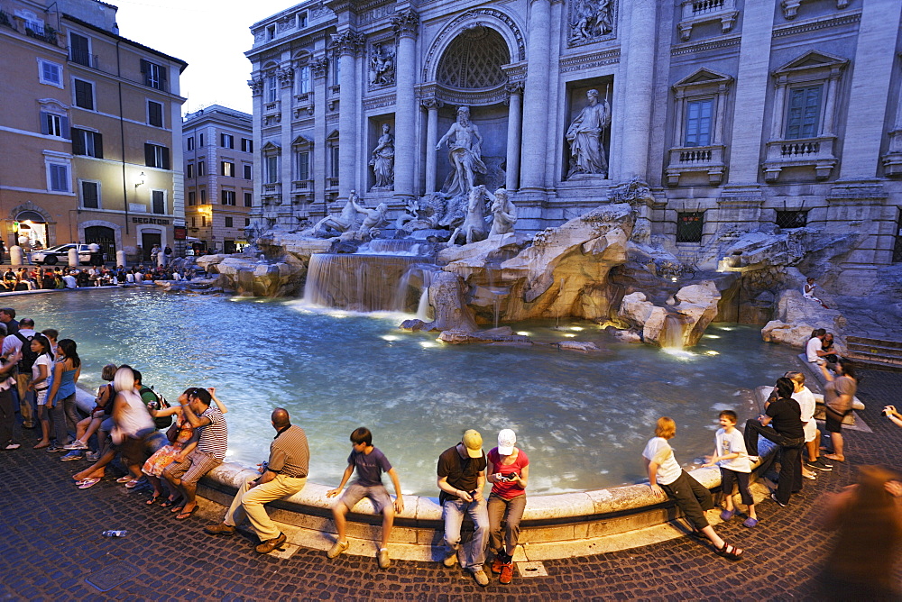 Fontana di Trevi in the evening, Rome, Italy