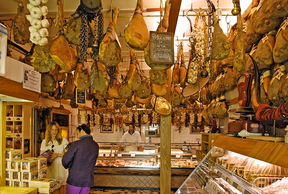 Italien, Toskana, Greve, Delikatessengeschäft Falorni