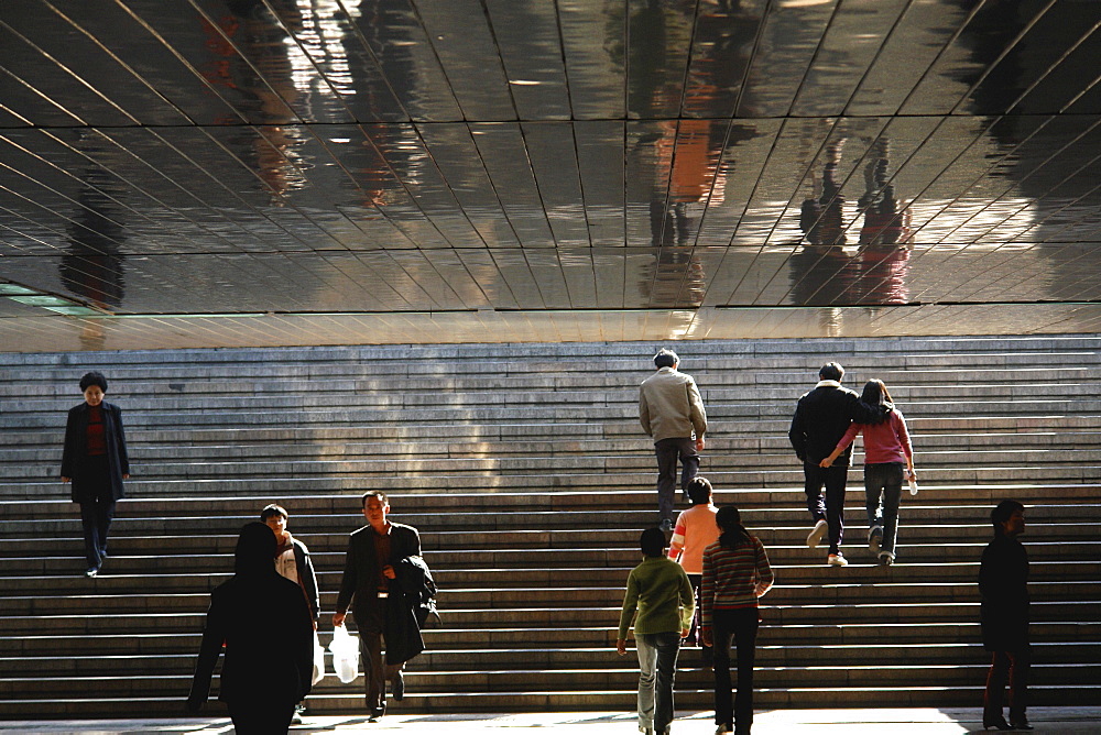 People in an underground walkway, Beijing, China