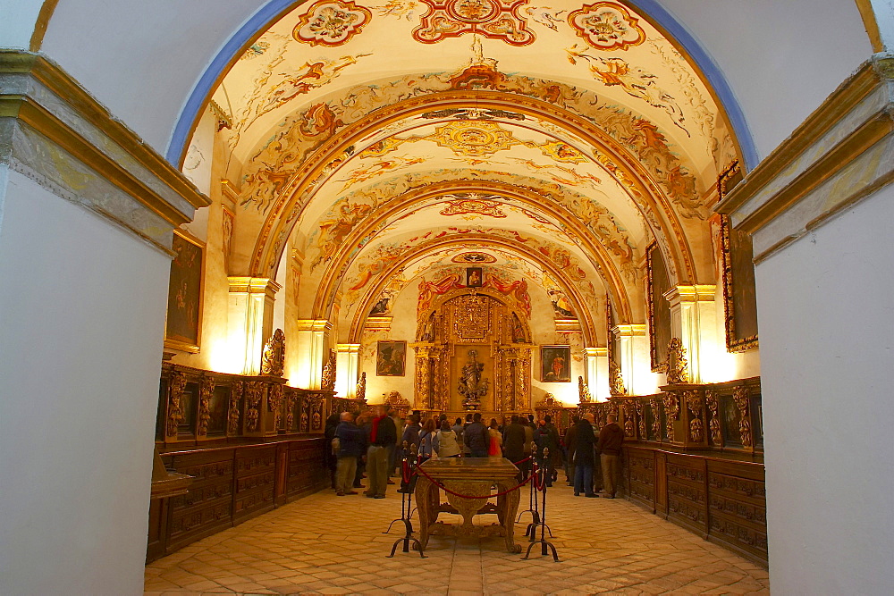 Interior view showing vestry, monastery, Monasterio de Yuso, San Millan de la Cogolla, La Rioja, Spain