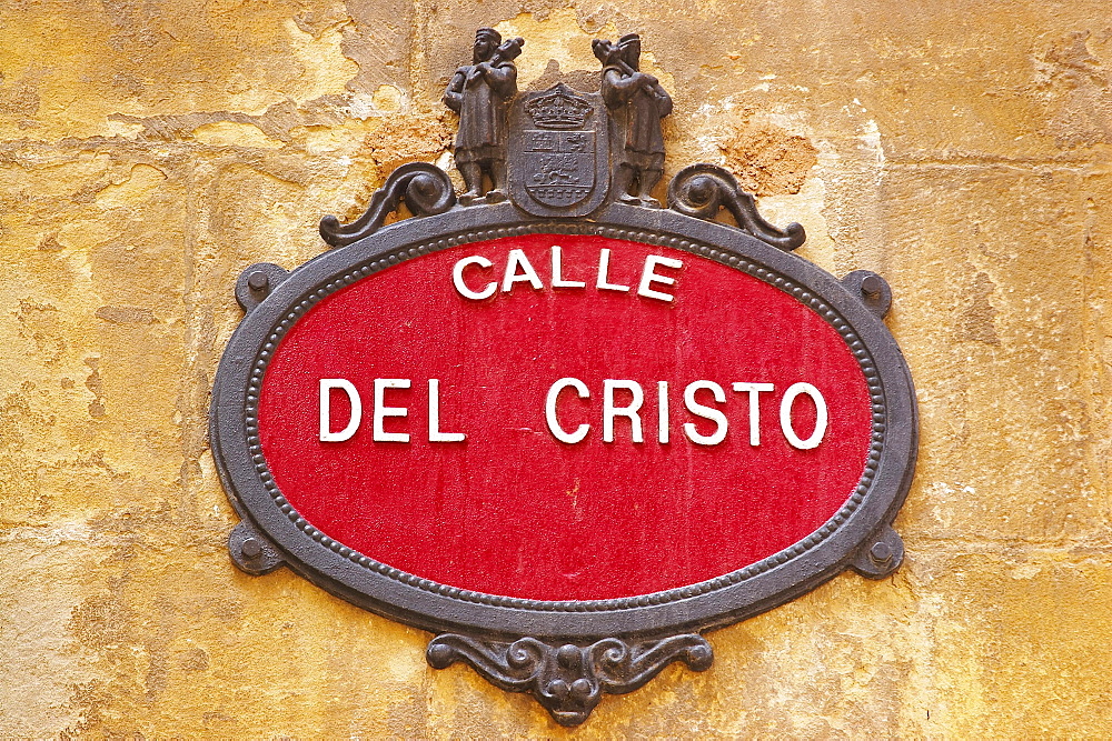 A street sign in the town of Santo Domingo de la Calzada, La Rioja, Spain