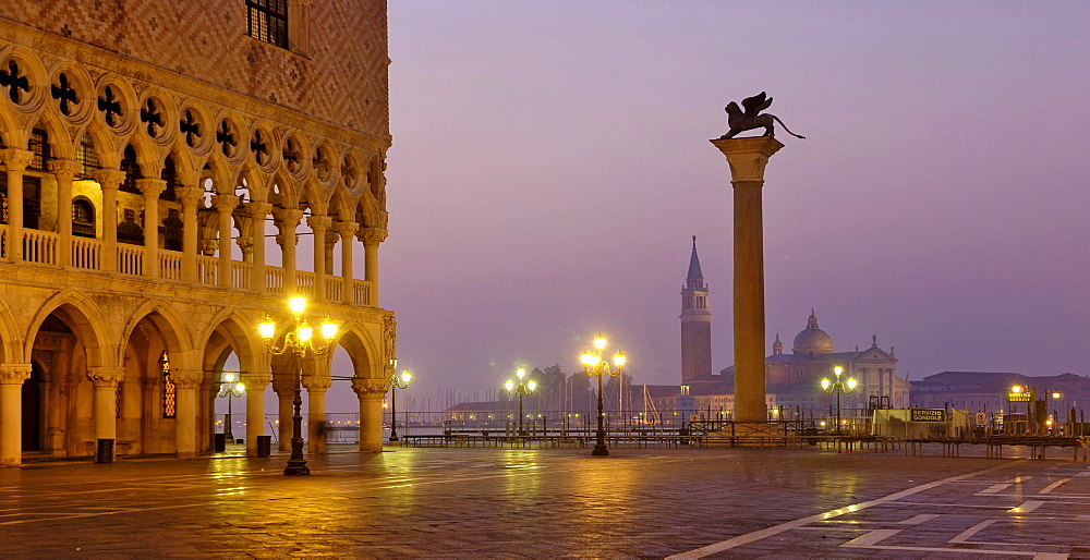 Piazza San Marco, View to Isola San Giorgio, Doge's Palace, Venice, Veneto, Italy