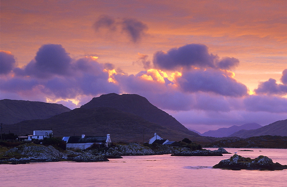 Ballynakill Harbour at sunrise, Connemara, Co. Galway, Ireland, Europe