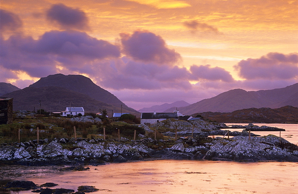 Ballynakill Harbour at sunrise, Connemara, Co. Galway, Ireland, Europe