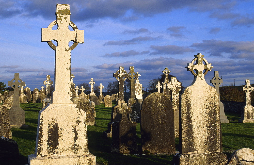 Ruins of the monastery of Clonmacnoise, near Athlone, Co. Offaly, Ireland, Europe