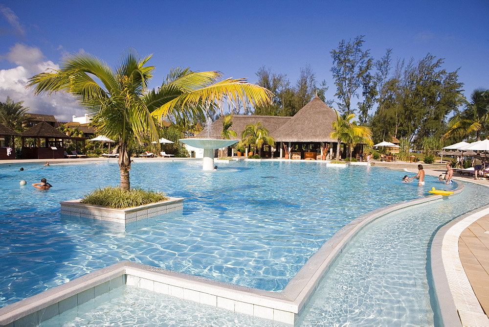 Children Playing in Swimming Pool, Moevenpick Resort and Spa Mauritius, Bel Ombre, Savanne District, Mauritius