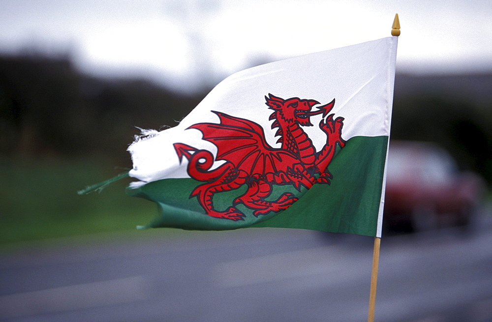 The Red Dragon, Welsh flag, Dyfed, Wales, United Kingdom