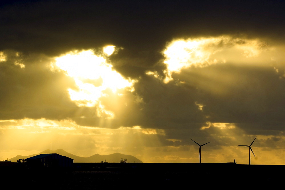 Evening mood, clouds, Basque region, Spain