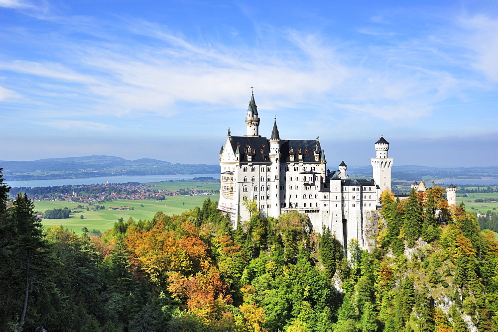 View of Neuschwanstein Castle, Oberallgaeu, Bavaria, Germany