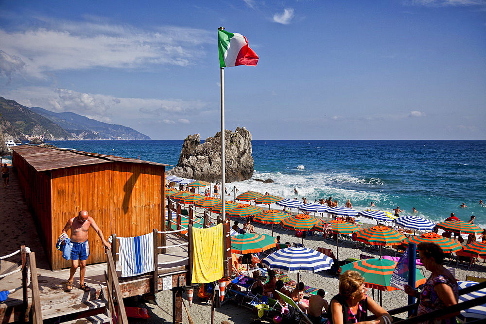 Beach at Monterosso, Cinque Terre National Park, Unesco World Heritage, Italian Riviera, Liguria, Italy