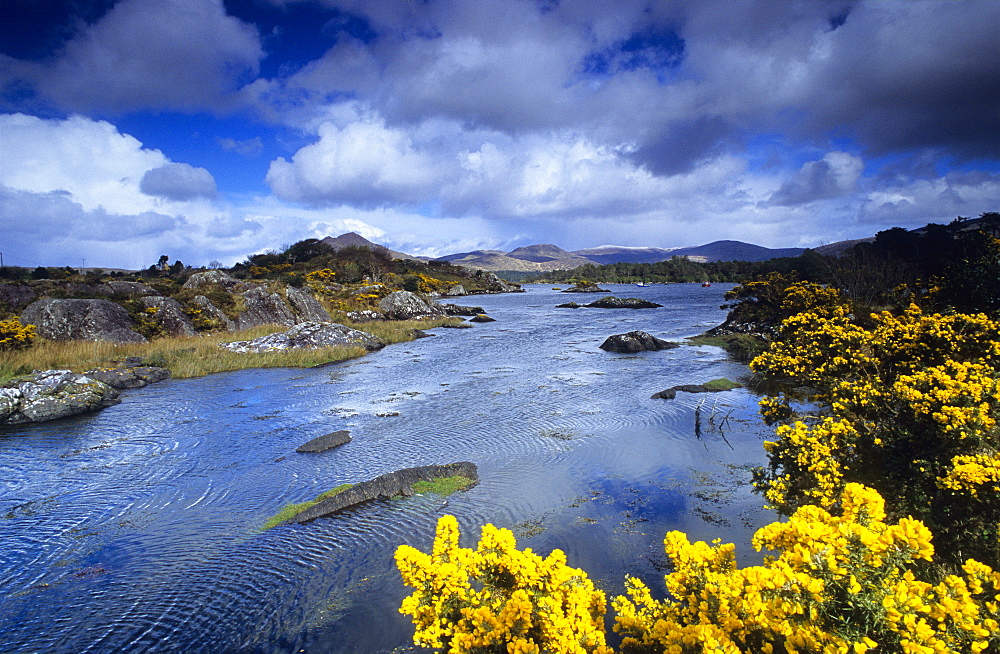 Coast area under rain clouds, Ring of Beara, Beara peninsula, County Kerry, Irland, Europa