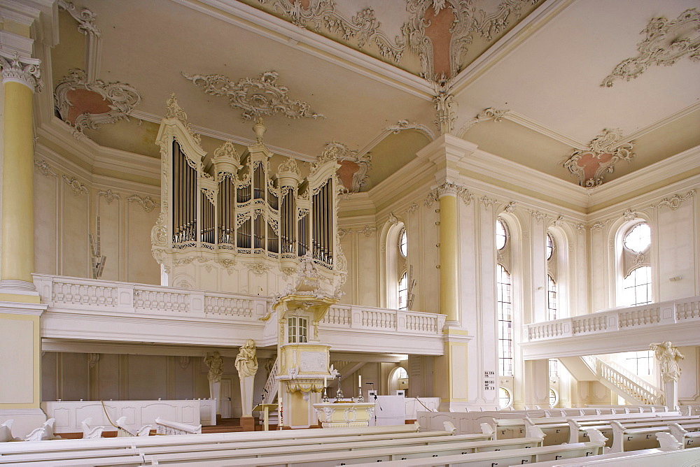 Interior view of the Ludwigskirche, St. Louis' Church, Alt-Saarbruecken, Saarbruecken, Saarland, Germany, Europe