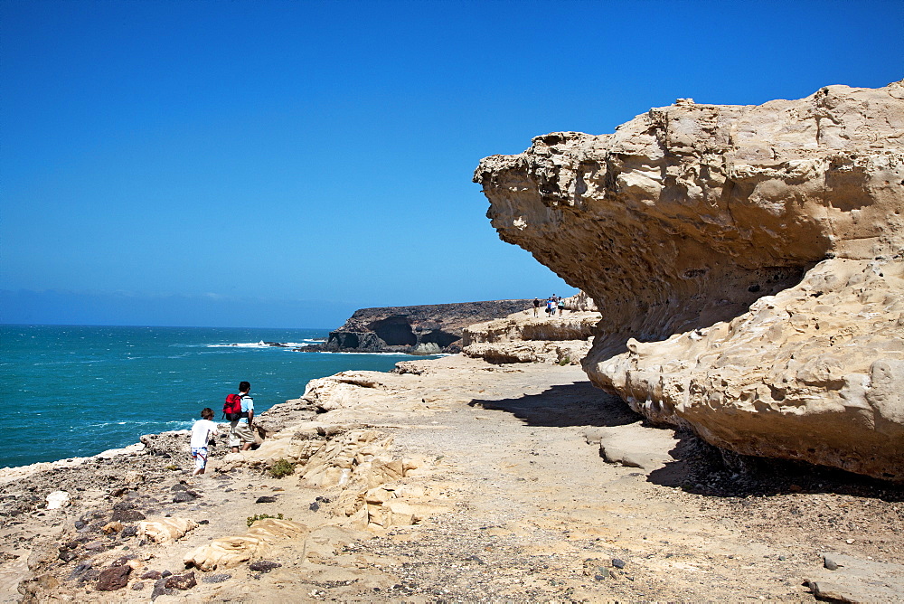 Chalk cliff, Puerto de la Pena, Ajuy, Fuerteventura, Canary Islands, Spain