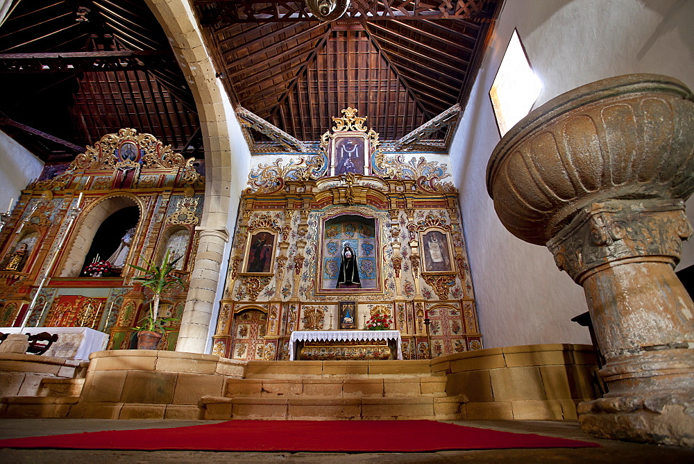 Altar, church Iglesia de Virgin de la Regla, Pajara, Fuerteventura, Canary Islands, Spain