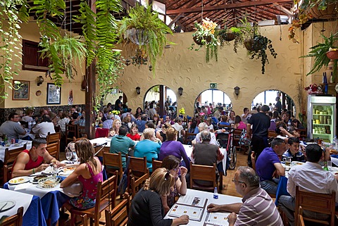 Restaurant El Dedo de Dios in the habour, Puerto de las Nievas, Gran Canaria, Canary Islands, Spain