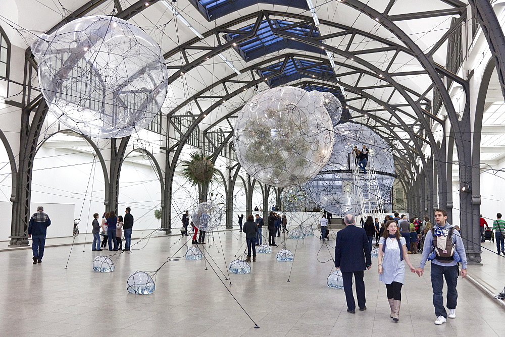 Hamburger Railway Station, Museum of Contemporary Art, exhibition Tomas Saraceno Cloud Cities, 15 September 2011 till 19 February 2012, Berlin, Germany