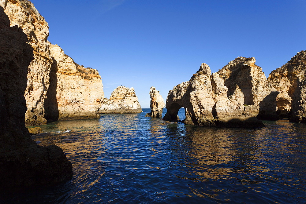 Rocks of the Algarve, Ponte de Piedade, Atlantic Coast, Portugal, Europe
