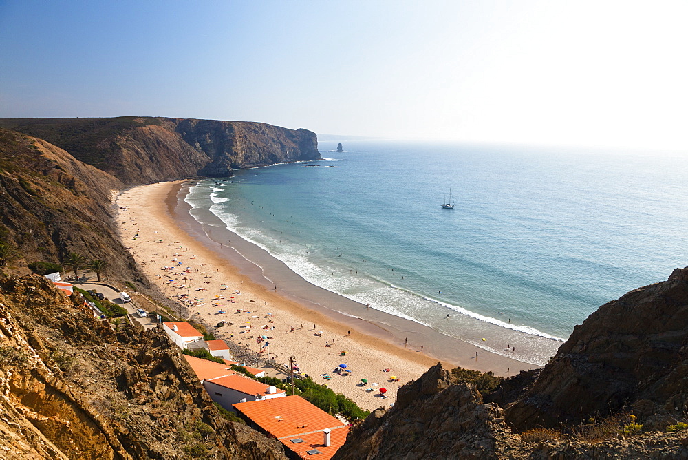 View of Arrifana Beach, Atlantic Coast, Algarve, Portugal, Europe