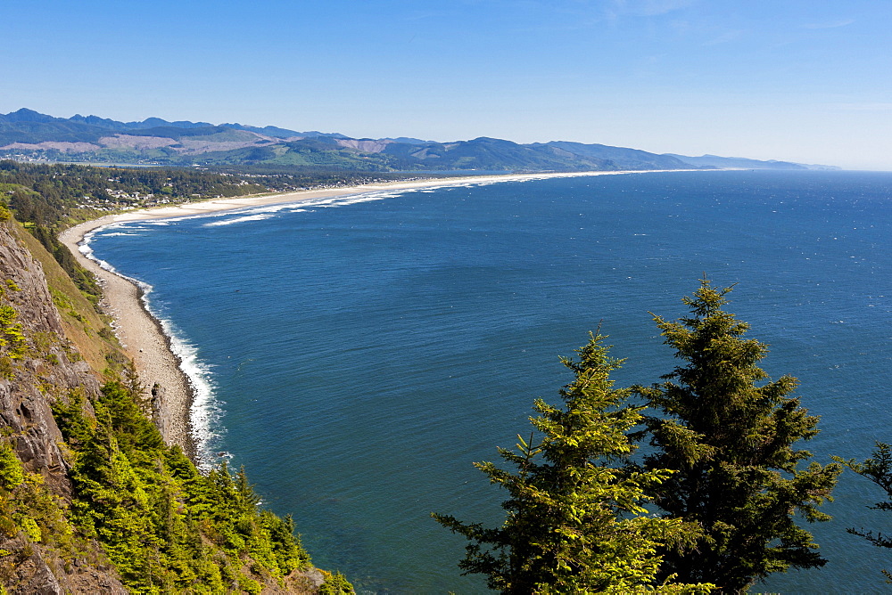 View of Oregon Coast, Manzanita and Nehalem Bay, Oregon, USA, America