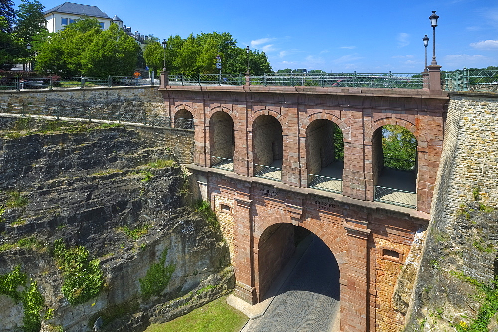 Bridge at the Bock rock, Luxemburg, Luxembourg, Europe