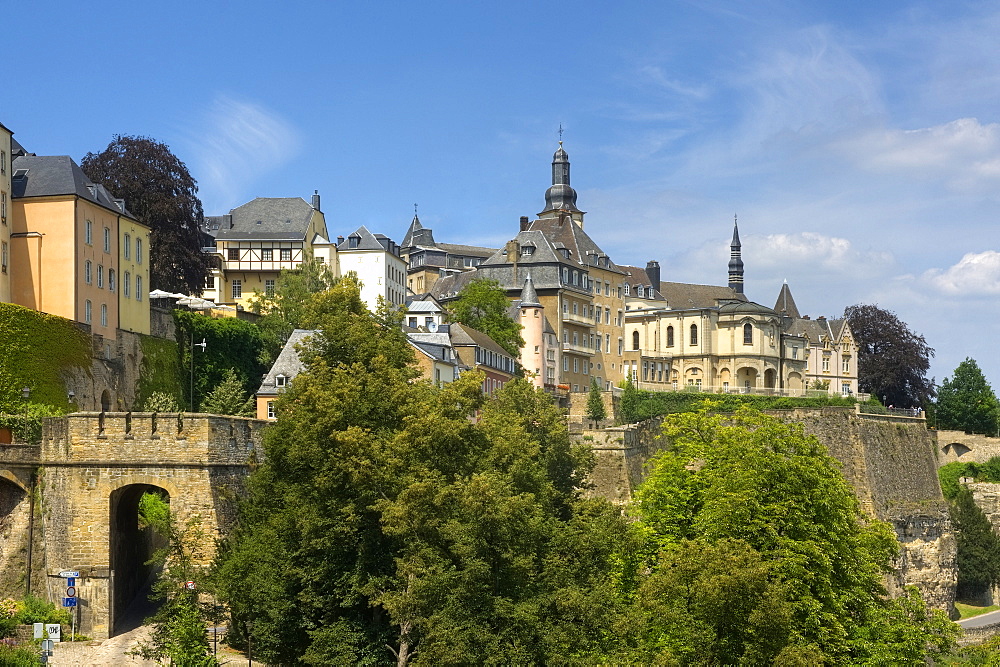 The St. Michaelis church in the sunlight, Luxemburg, Luxembourg, Europe