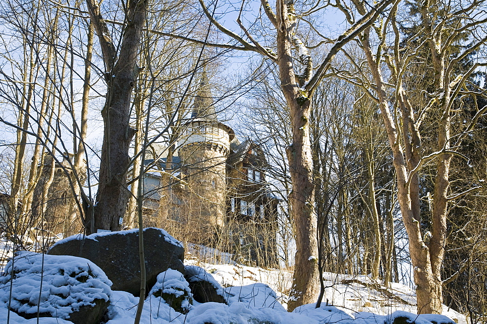 Old villa, Schierke, winter landscape, Harz, Saxony-Anhalt, Germany