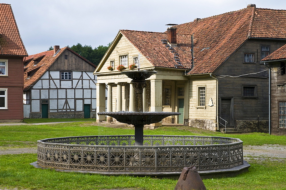 Cast iron well, historical ironworks Koenigshuette, from 1733 till 1737, Bad Lauterberg, Harz, Lower Saxony, Germany