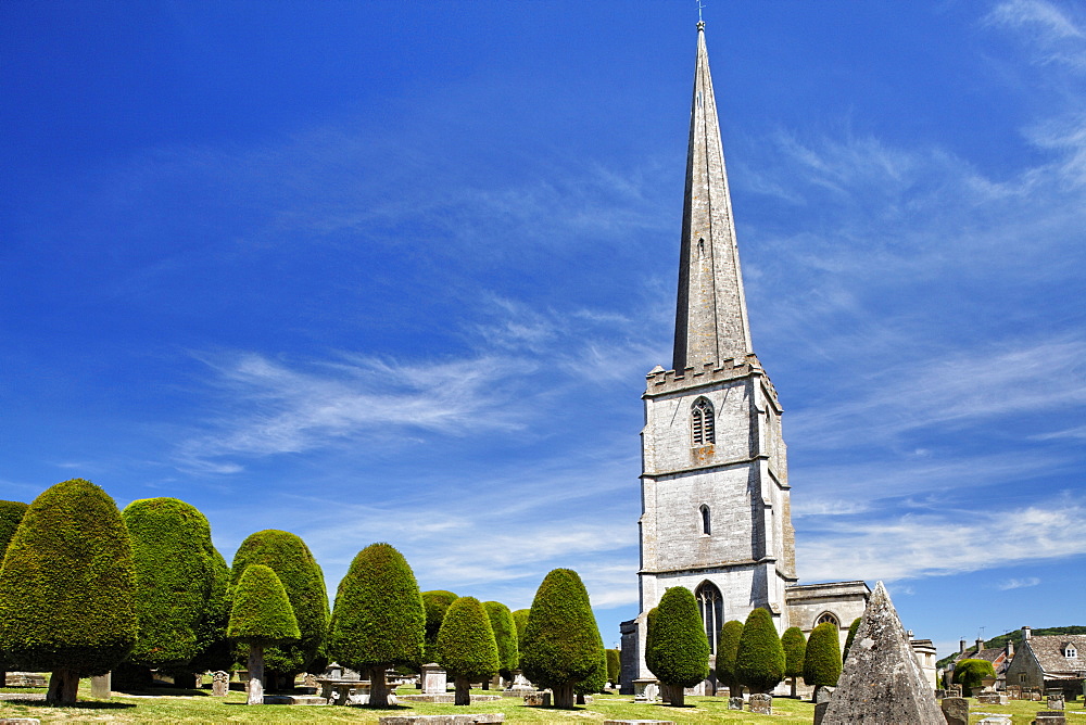 Graveyard of St. Mary's church, Painswick, Gloucestershire, Cotswolds, England, Great Britain, Europe