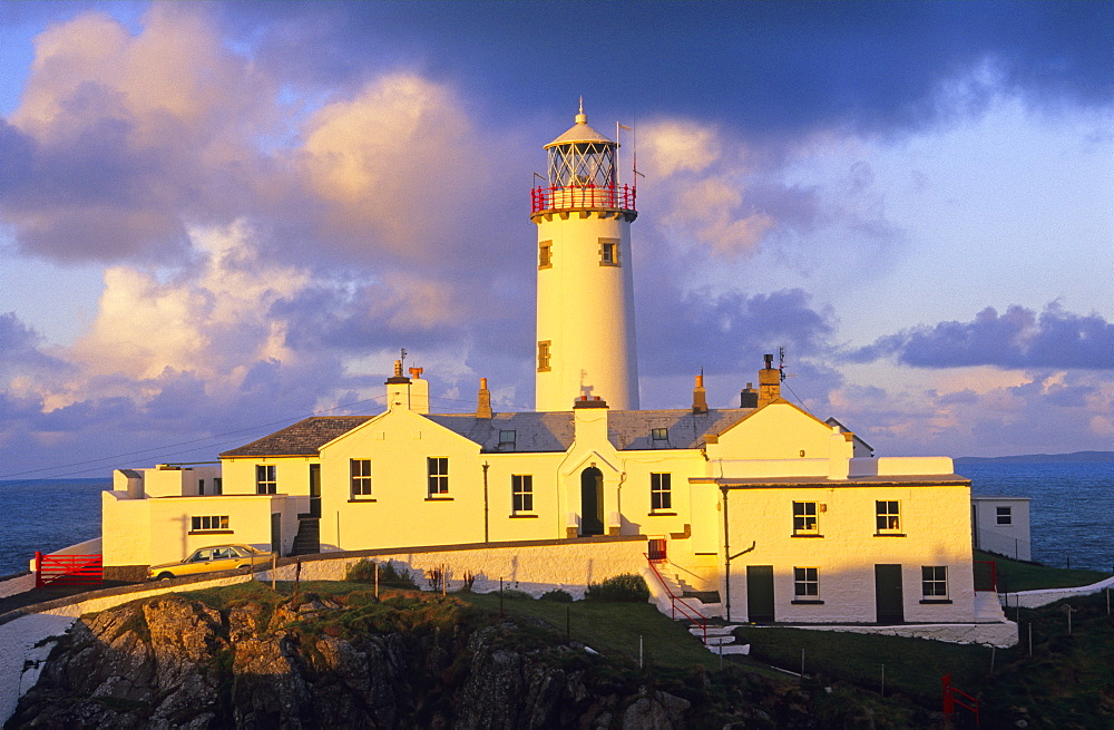 Lighthouse at Fanad Head in the evening light, County Donegal, Ireland, Europe