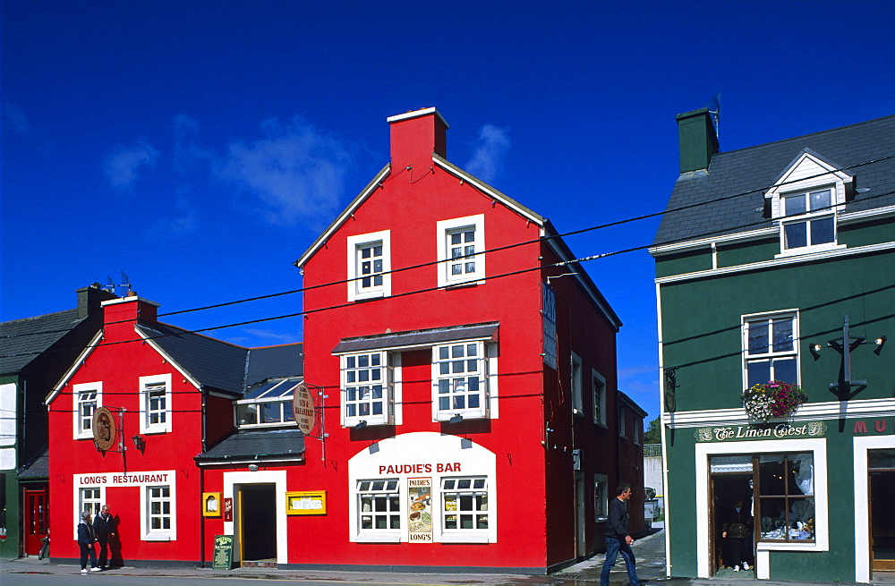 Colourful painted houses in Dingle, County Kerry, Ireland, Europe