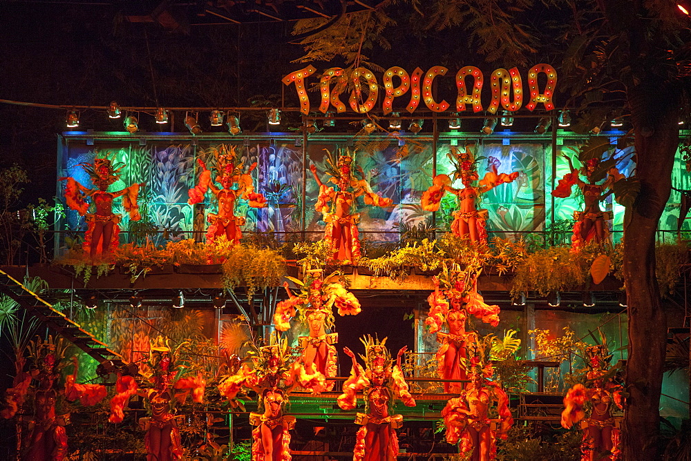 Dance performance at Tropicana cabaret club show, Havana, Havana, Cuba, Caribbean