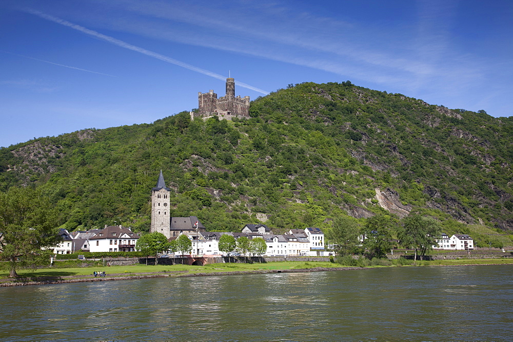 Liebenstein castle above the Rhine river valley, Kamp Bornhofen, Rhineland-Palatinate, Germany, Europe