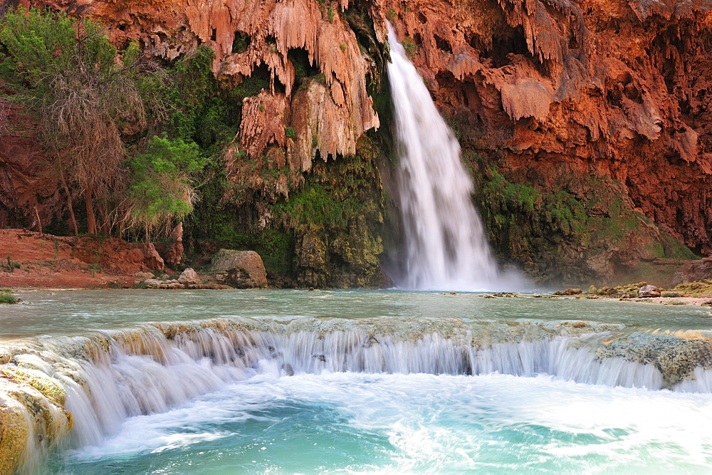 Waterfall Havasu Fall, Havasu, Supai, Grand Canyon, Grand Canyon National Park, UNESCO World Heritage Site Grand Canyon, Arizona, Southwest, USA, America