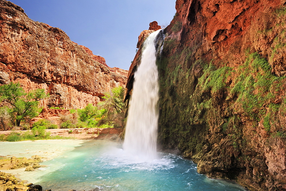 Waterfall Havasu Fall, Havasu, Supai, Grand Canyon, Grand Canyon National Park, UNESCO World Heritage Site Grand Canyon, Arizona, Southwest, USA, America