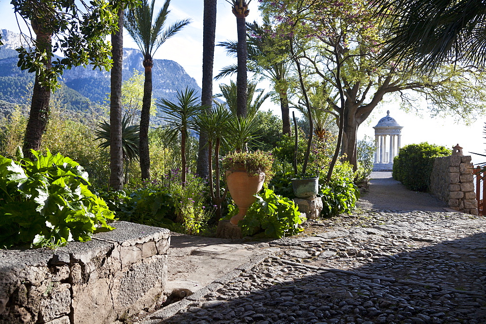 Pavilion with park, Son Marroig, former country residence of archduke Ludwig Salvator from Austria, Son Marroig, near Deia, Tramantura, Mallorca, Spain