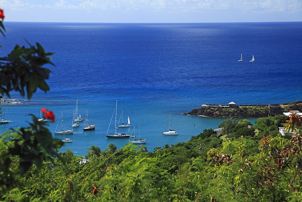 Sailing boats at the English Harbour, Antigua, West Indies, Caribbean, Central America, America