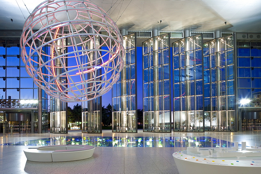 Piazza in the GroupForum, Autostadt, Wolfsburg, Lower Saxony, Germany, Europe