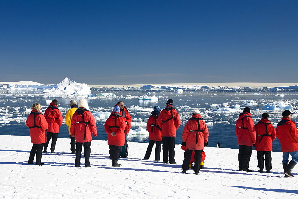 Tourists at Prospect Point, Antarctic Peninsula, Antarctica