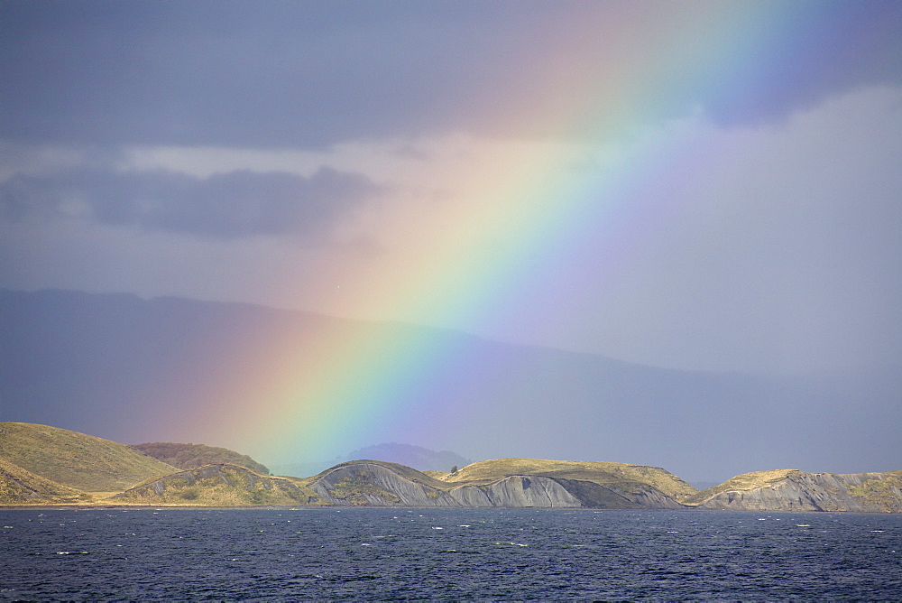 Rainbow over the Beagle Channel, Tierra del Fuego, Argentina, Chile, South America