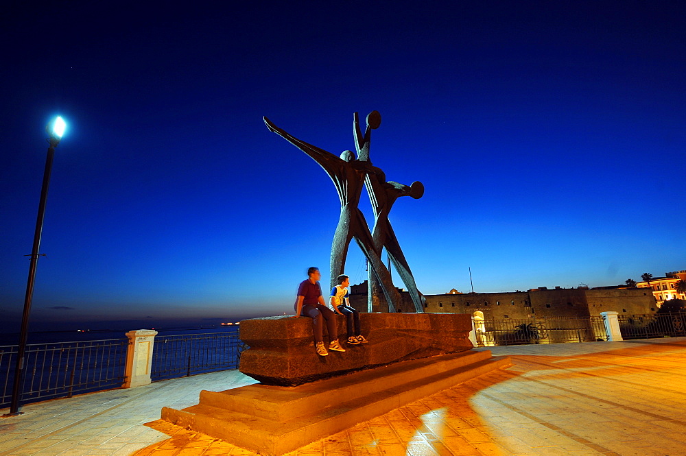 Corso due Mari in the evening light, Taranto, Apulia, Italy