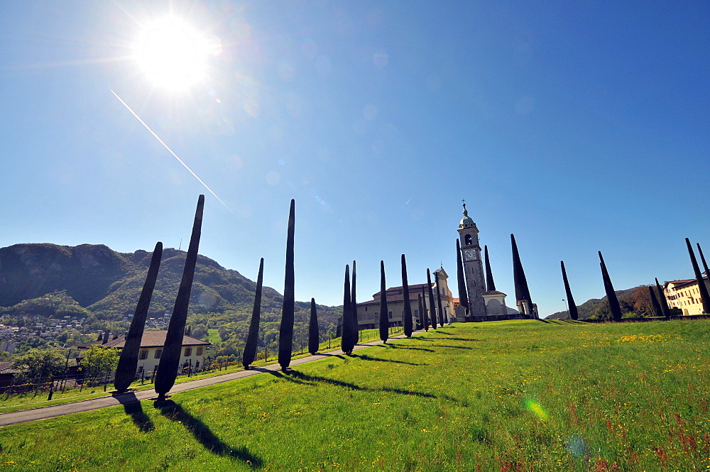 Church of Sant Abbondio, Gentilino near Lugano at lake Lugano, Ticino, Switzerland