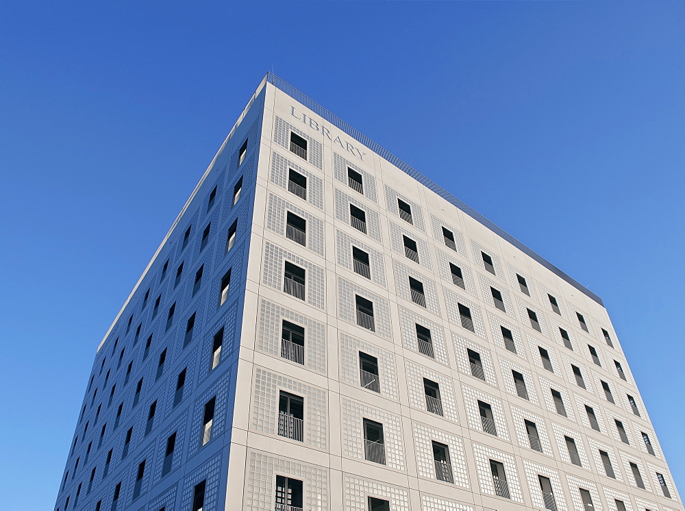 Facade of the new public library Stuttgart, Baden-Wuerttemberg, Germany, Europe