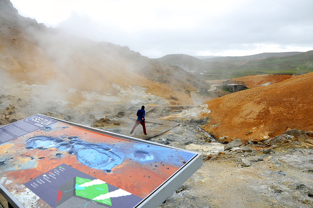 Thermal area Seltunn at lake Kleifarvatn, Reykjanes peninsula, Iceland, Europe