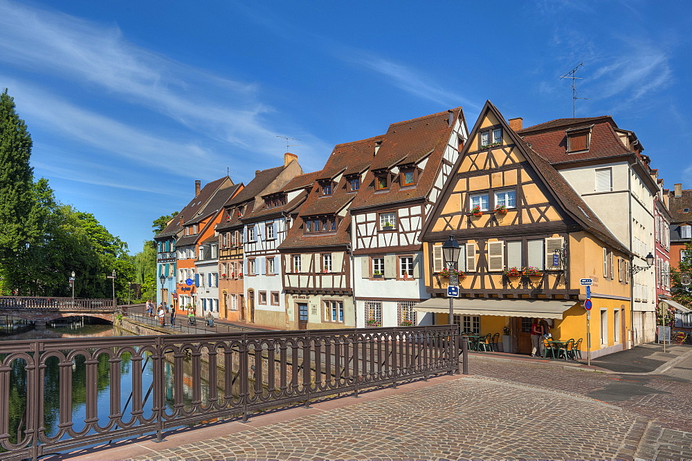 Bridge above the Lauch river, Little Venice, Colmar, Alsace, France, Europe