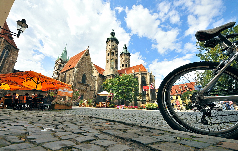 Square at the cathedral St. Peter and Paul, Naumburg, Saxony-Anhalt, Germany, Europe