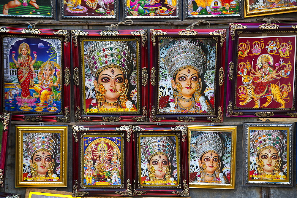 Religious memorabilia for sale, Munger, Monghyr, Bihar, India