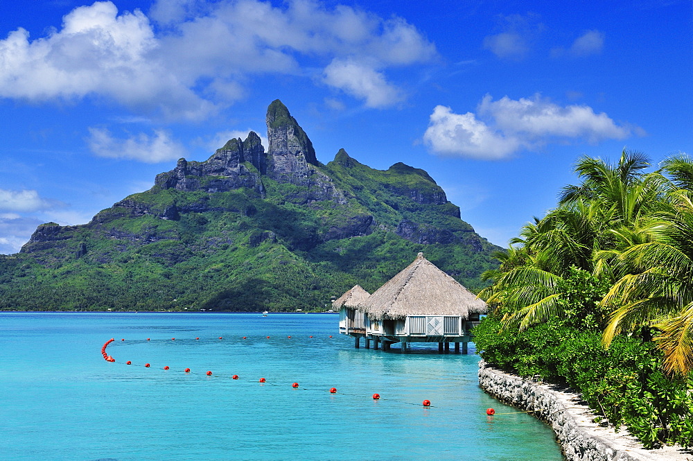 Mount Otemanu, Saint Regis Bora Bora Resort, Bora Bora, Society Islands, French Polynesia, Windward Islands, South Pacific